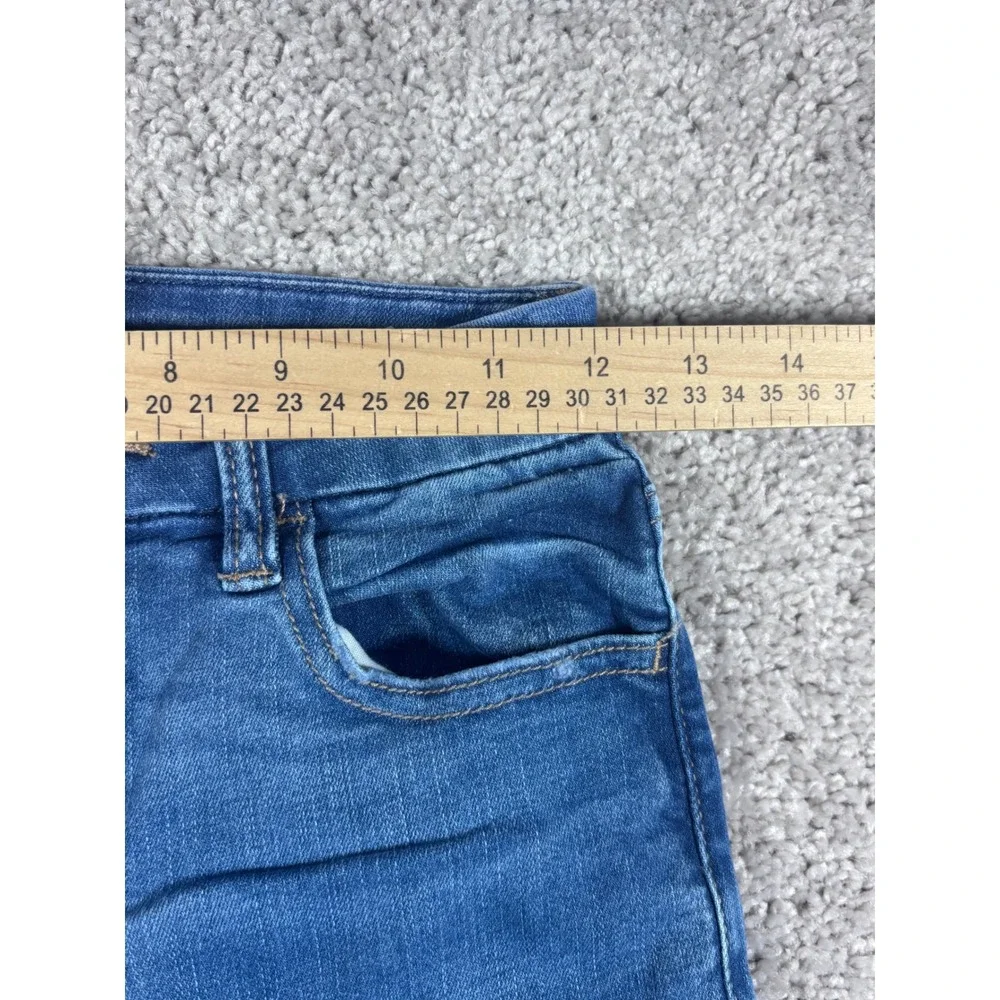 American Eagle Ne(X)t Level Stretch Jeggings‎ Blue Wash Distressed Hem Size 2